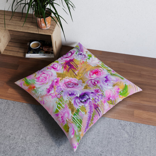 'Jardin de Fees' Tufted Floor Pillow